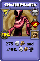 Wizard101 Death spell card: Crimson Phantom, Spell ID 15941