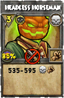 Wizard101 Death spell card: Headless Horseman, Spell ID 15840