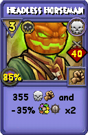 Wizard101 Death spell card: Headless Horseman, Spell ID 15838