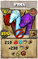 Wizard101 Balance spell card: Hydra, Spell ID 15008