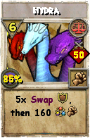 Wizard101 Balance spell card: Hydra, Spell ID 15011
