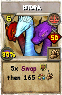 Wizard101 Balance spell card: Hydra, Spell ID 15006