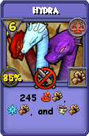 Wizard101 Balance spell card: Hydra, Spell ID 15022