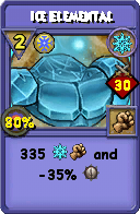 Wizard101 Ice spell card: Ice Elemental, Spell ID 15506
