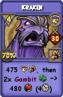 Wizard101 Storm spell card: Kraken, Spell ID 15674
