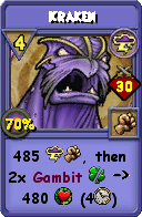 Wizard101 Storm spell card: Kraken, Spell ID 15608