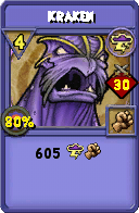 Wizard101 Storm spell card: Kraken, Spell ID 15360