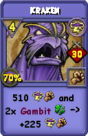 Wizard101 Storm spell card: Kraken, Spell ID 15359
