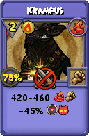 Wizard101 Fire spell card: Krampus, Spell ID 15747