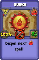 Wizard101 Fire spell card: Quench, Spell ID 15086