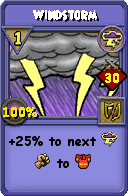 Wizard101 Storm spell card: Windstorm, Spell ID 15331