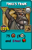 Wizard101 Death spell card: Troll's Trade, Spell ID 16001