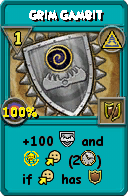 Wizard101 Myth spell card: Grim Gambit, Spell ID 16002