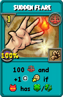 Wizard101 Balance spell card: Sudden Flare, Spell ID 16005