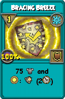 Wizard101 Ice spell card: Bracing Breeze, Spell ID 16015