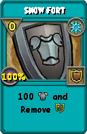 Wizard101 Ice spell card: Snow Fort, Spell ID 16021