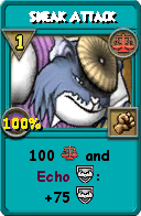 Wizard101 Balance spell card: Sneak Attack, Spell ID 16023