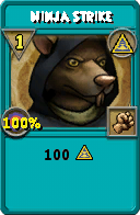 Wizard101 Myth spell card: Ninja Strike, Spell ID 16035