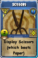 Wizard101 Cantrips spell card: Scissors, Spell ID 16039