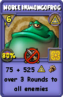 Wizard101 Myth spell card: Noble Humongofrog, Spell ID 16040