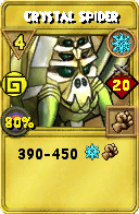 Wizard101 Ice spell card: Crystal Spider, Spell ID 16047