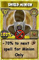 Wizard101 Myth spell card: Shield Minion, Spell ID 16051