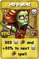 Wizard101 Death spell card: Red Banshee, Spell ID 16058