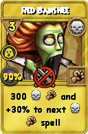 Wizard101 Death spell card: Red Banshee, Spell ID 16062