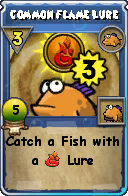 Wizard101 Fishing spell card: Common Flame Lure, Spell ID 16064