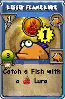 Wizard101 Fishing spell card: Lesser Flame Lure, Spell ID 16065