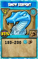 Wizard101 Ice spell card: Snow Serpent, Spell ID 16076