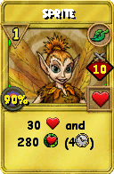 Wizard101 Life spell card: Sprite, Spell ID 16080