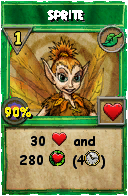 Wizard101 Life spell card: Sprite, Spell ID 16081