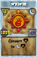 Wizard101 Moon spell card: Wyldfire, Spell ID 16085