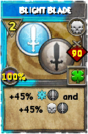 Wizard101 Death spell card: Blight Blade, Spell ID 16095