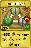 Wizard101 Balance spell card: Spirit Blade, Spell ID 16109