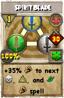 Wizard101 Balance spell card: Spirit Blade, Spell ID 16110