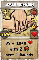 Wizard101 Balance spell card: Availing Hands, Spell ID 16111