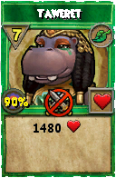 Wizard101 Life spell card: Taweret, Spell ID 16120