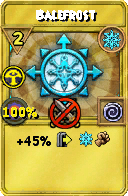 Wizard101 Ice spell card: Balefrost, Spell ID 16126