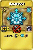 Wizard101 Ice spell card: Balefrost, Spell ID 16128