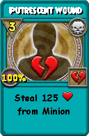 Wizard101 Death spell card: Putrescent Wound, Spell ID 16143