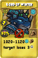 Wizard101 Ice spell card: Lord of Winter, Spell ID 16145