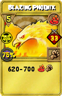 Wizard101 Fire spell card: Blazing Phoenix, Spell ID 16149