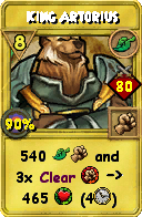 Wizard101 Life spell card: King Artorius, Spell ID 16159