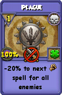 Wizard101 Death spell card: Plague, Spell ID 16160
