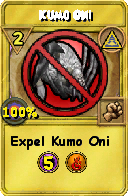 Wizard101 Myth spell card: Kumo Oni, Spell ID 16170