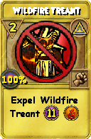 Wizard101 Myth spell card: Wildfire Treant, Spell ID 16171