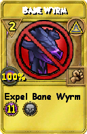Wizard101 Myth spell card: Bane Wyrm, Spell ID 16177