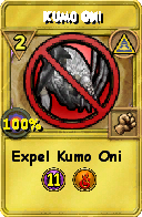 Wizard101 Myth spell card: Kumo Oni, Spell ID 16197